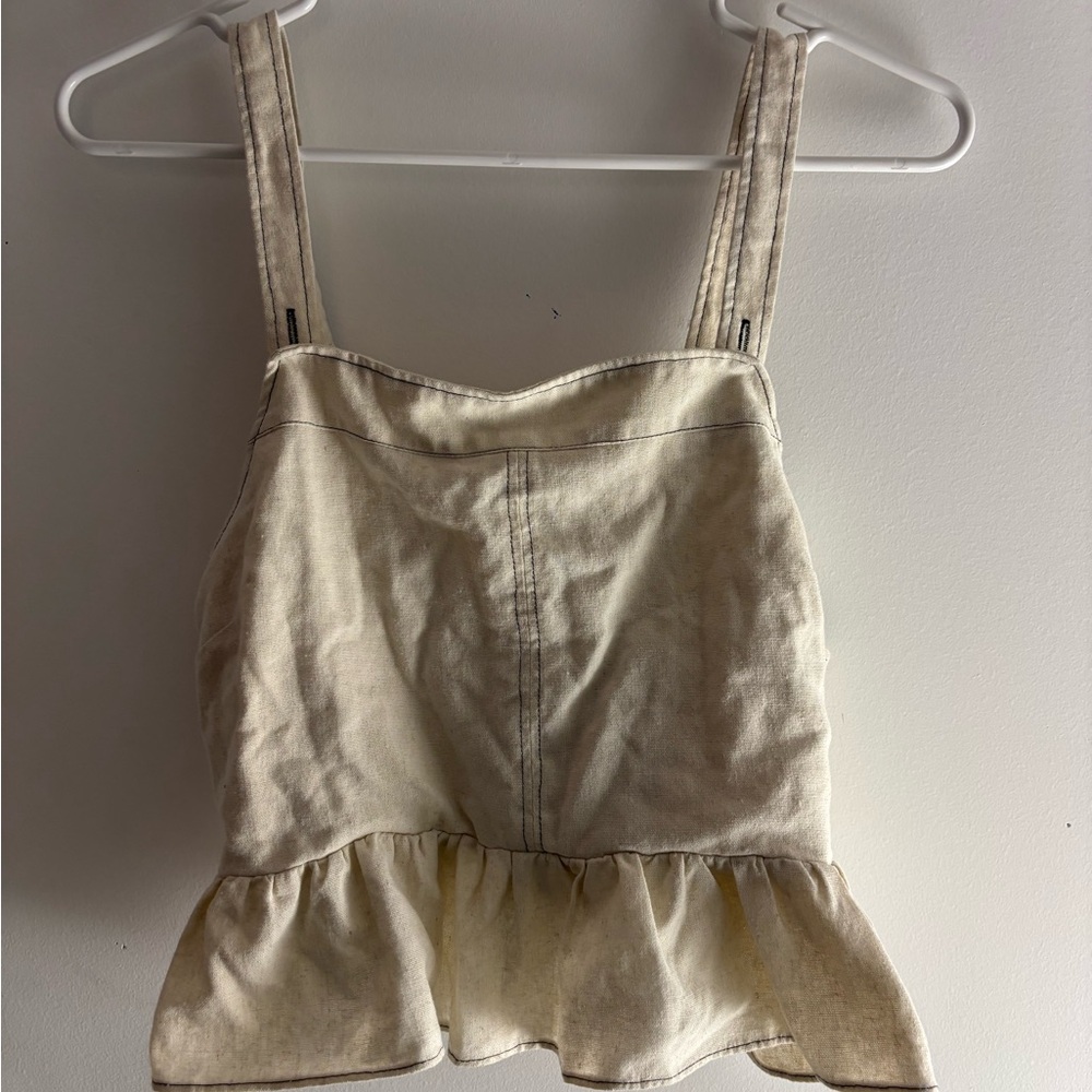 Chic Cream Ruffle Hem Camisole